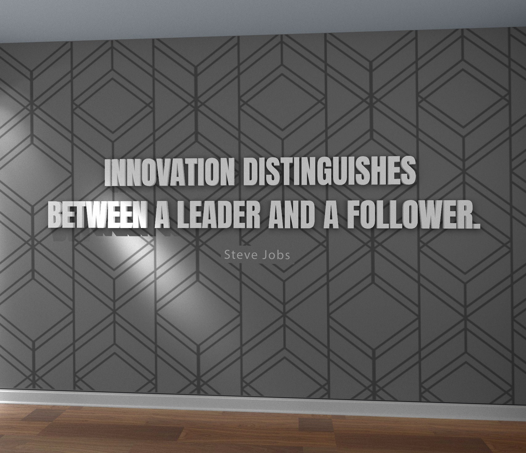 スティーブ・ジョブズの名言 - イノベーションはリーダーとフォロワーを区別する - SKU:ILFSJ - Etsy 日本, image size:1705x1468