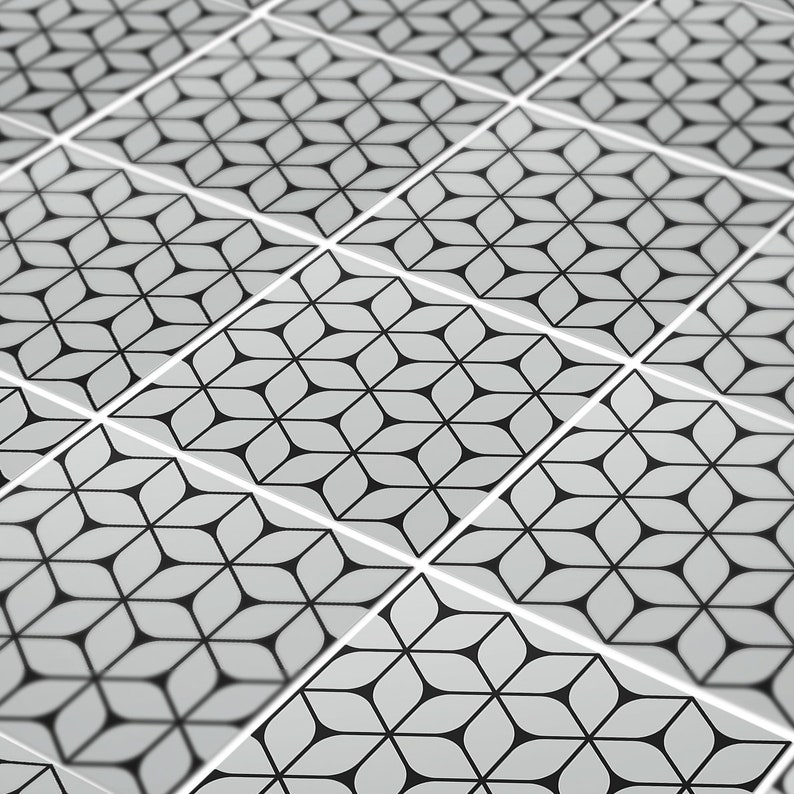 Grey Geometric Tile Stickers Mosaic Suitable for Wall and Etsy