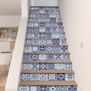 Portuguese Tiles, Tile Stickers, Tile Decal, Carrelage Adhésif, Stickers, Escalier, Fliesenaufkleber, Tile Decals, Pack of 48 SKU:BPtiles image 2