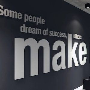 Make it Happen, 3D office decor wall art, Inspirational and Motivational typography decals stickers SKU:OMIH imagem 1
