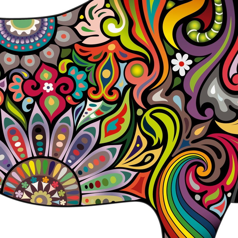 Colorful Tribal Horse Tribal Wall Art Colorful Floral Etsy