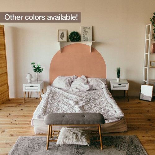 Sticker arche taille lit, Sticker mural blocs de couleurs, Sticker mural abstrait, Blocs de couleurs, Décoration de chambre à coucher, Sticker mural - SKU :BEDBC