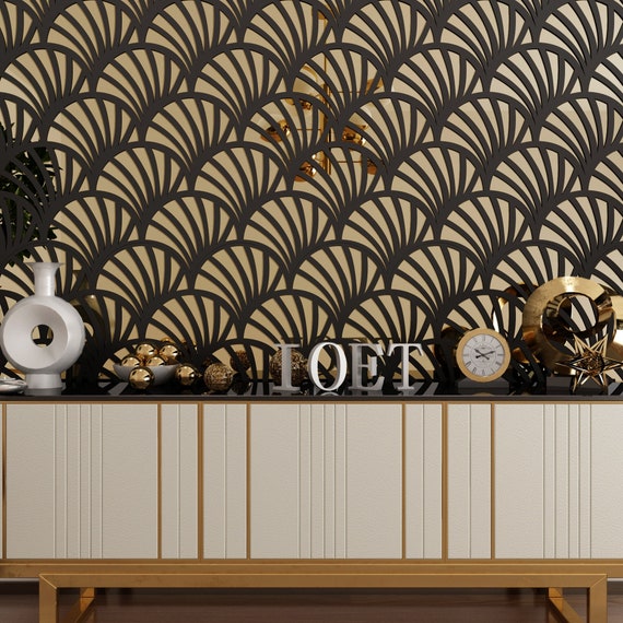 Shell Pvc And Mirror Wall Panels Art Deco 3d Wall Decor Etsy 日本