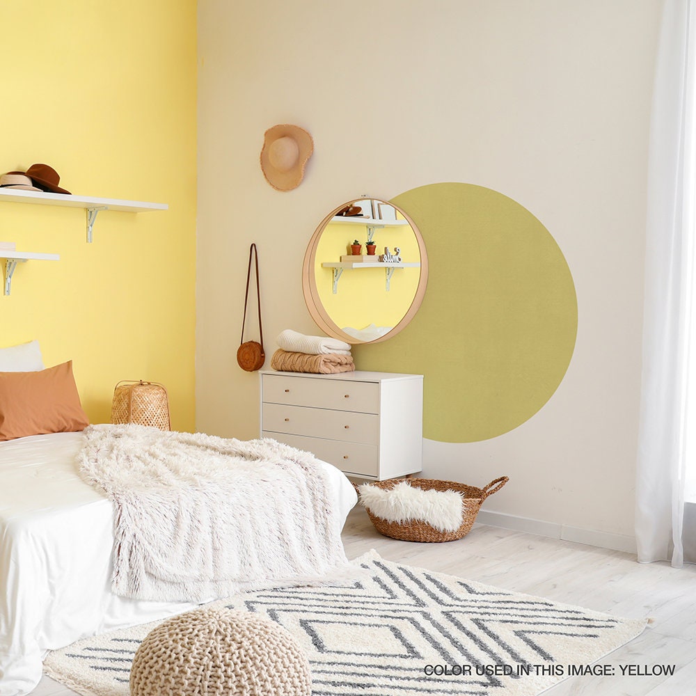 Circle Wall Decal Color Circle Wall Sticker Color Blocking Etsy Canada