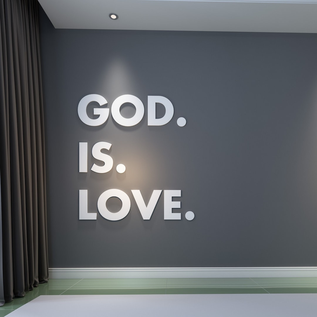 God is Love Wall Art Sign, Bible Verse Wall Art, Christian Home Decor