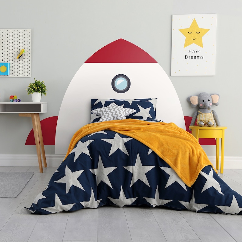Rocket Ship Headboard Decal Space Ship Astronaut Rocket Etsy