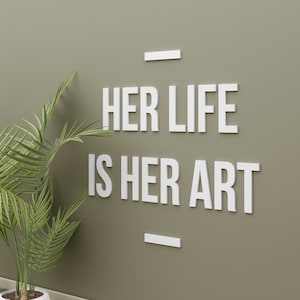 Boss lady Sign, Girl boss, Her Life is her Art, Office wall art, Office sign, Lady boss sign, Hustle sign, Woman Boss gift - SKU:HEAR