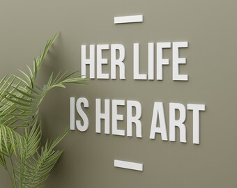 Boss lady Sign, Girl boss, Her Life is her Art, Office wall art, Office sign, Lady boss sign, Hustle sign, Woman Boss gift - SKU:HEAR