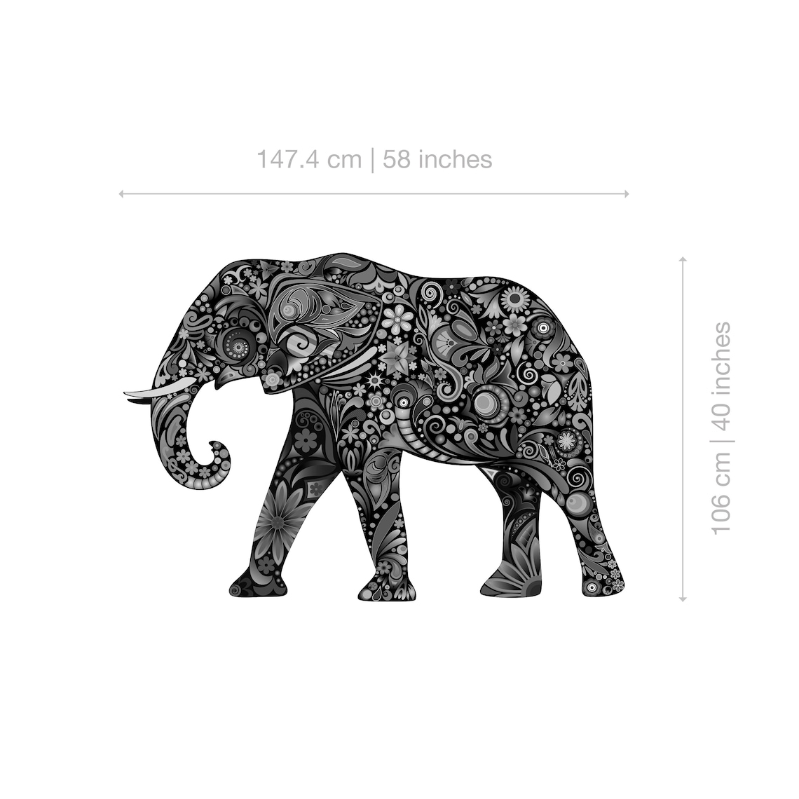 Colorful Tribal Elephant Tribal Wall Art Colorful Floral Etsy