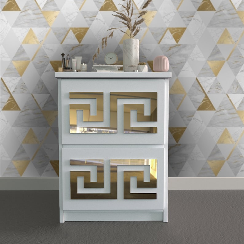 Greek Key Pattern Malm Kits 2 Pieces Furniture Decor Appliques Overlays Mirrored Sku Grkp