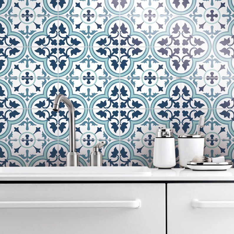 Tile Decal Mosaic Wall Art Tile Stickers Mosaic Tiles Etsy