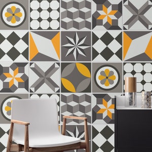 Mid Century, Carrelage Adhésif, Fliesenaufkleber, Stickers Carrelage, Fliesensticker, Tile Decal, Tile Stickers, Pack of 36 - SKU:VTGE