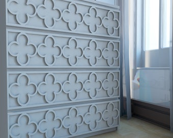 Flowers, Fretwork, Overlays, Makeover, Furniture Decor, Malm, Furniture Hardware, Malm Kits, Ornaments, SKU:FLOW