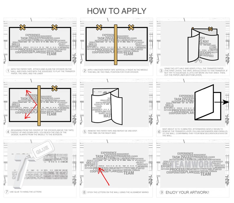 Homeartstickers how to apply instructions, step-by-step