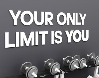 Tu único límite eres tú, letrero de pared para gimnasio en casa, decoración de pared para entrenamiento, cita motivacional, motivación para entrenar, pesas de fitness - SKU:YLON