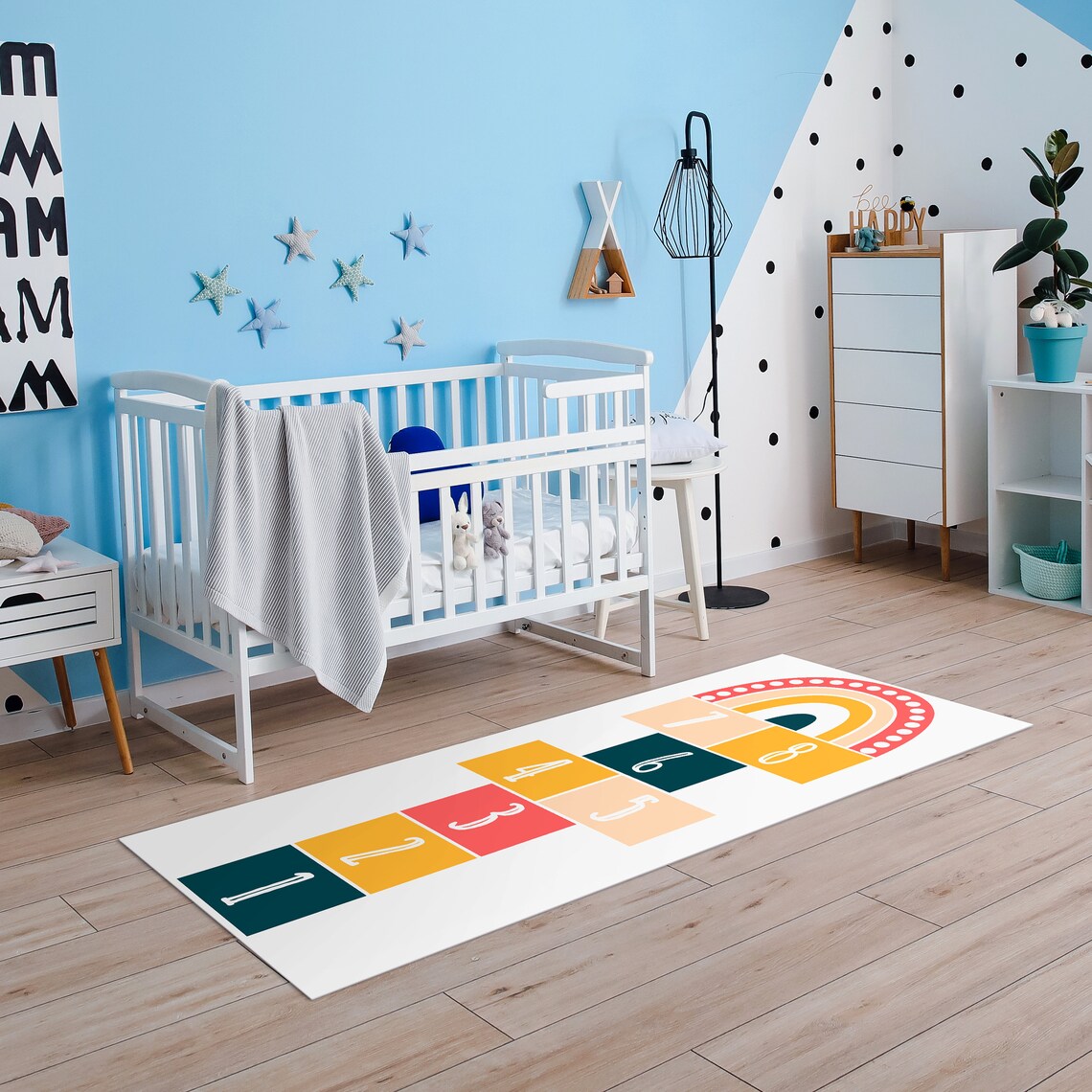 Hopscotch Vinyl Mat Hopscotch Rug Kids Playing Mat Etsy