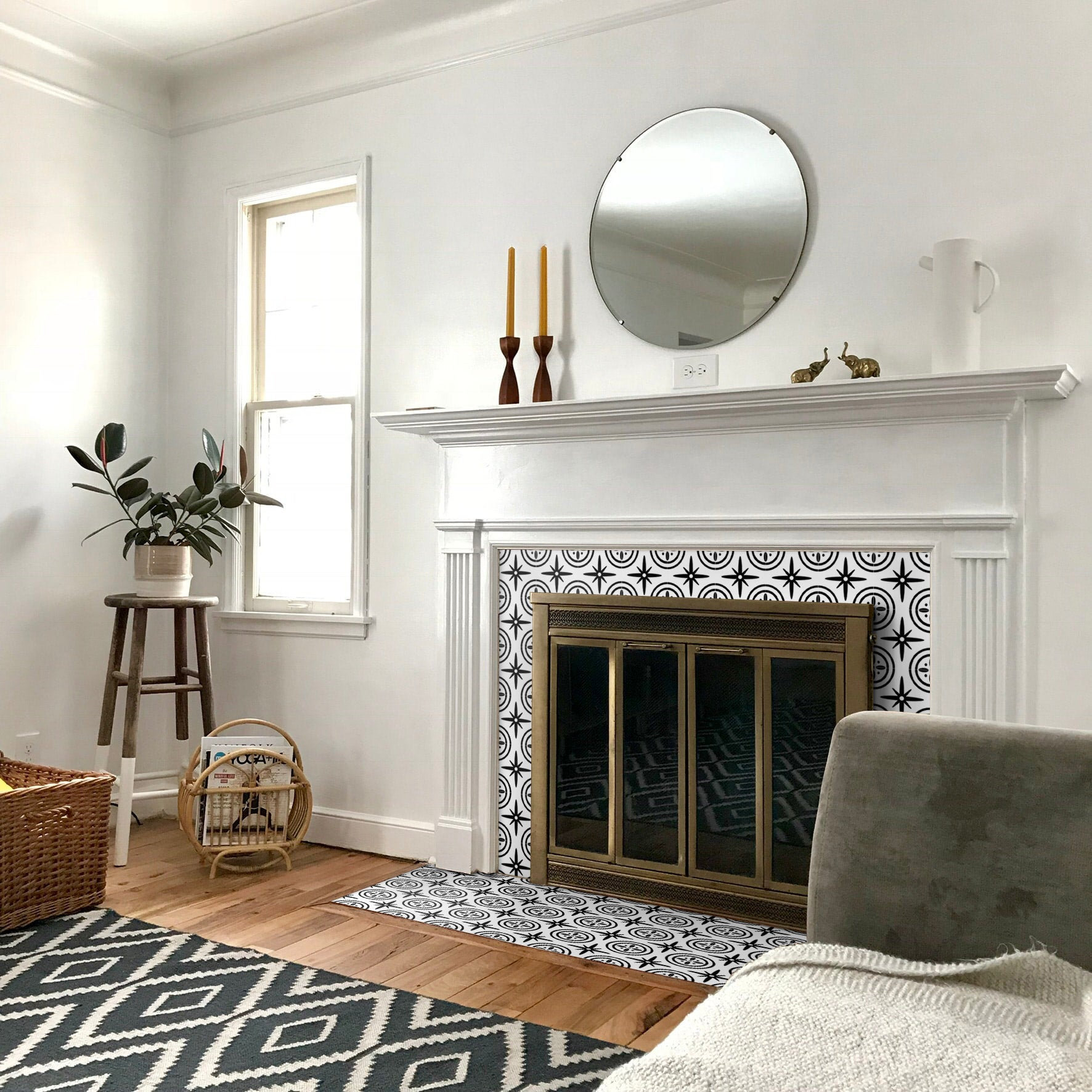 Tile Stickers Fireplace Tiles for Kitchen Bathroom Peel and