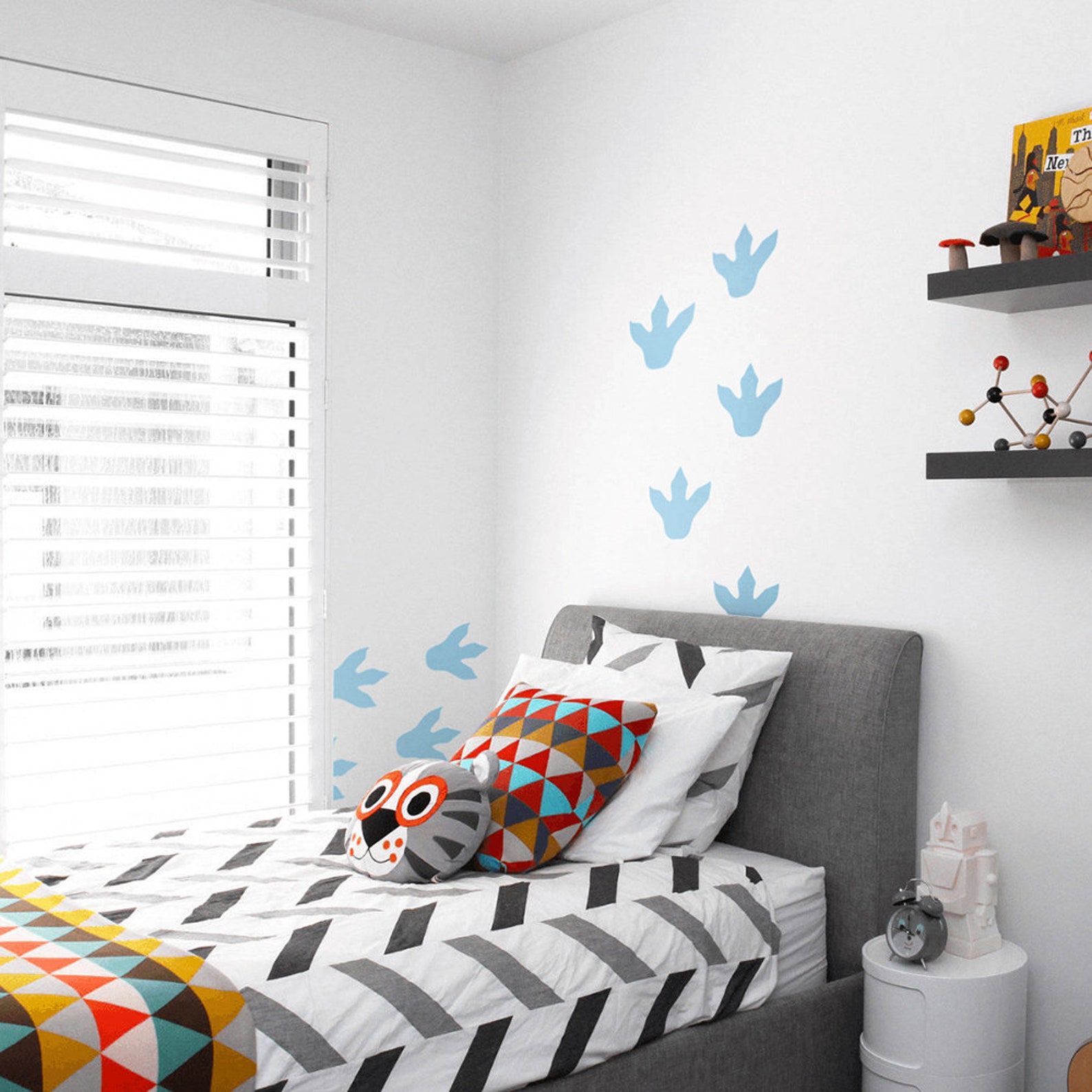 Dinosaur Footprints Wall Decals Nursery Decor Dino Wall Etsy