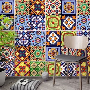 Kitchen Backsplash Tiles - Talavera - Kitchen Splashback - Tile Stickers - Tile Decals - Pack of 48 - SKU:TALT