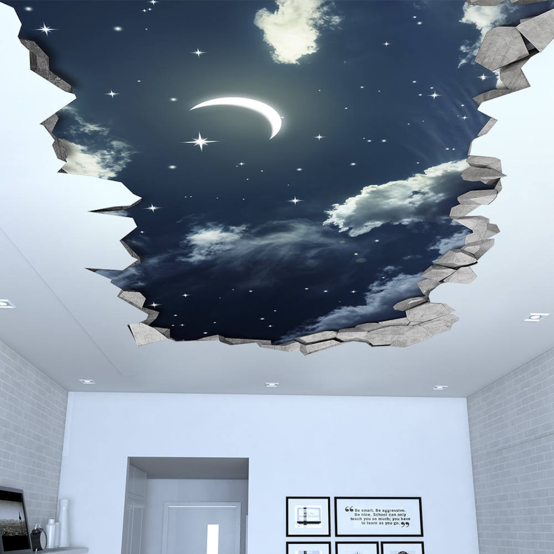 20 Panels 3D Foam Self-adhesive Wallpaper Ceiling Wall Sticker DIY Home  Decor