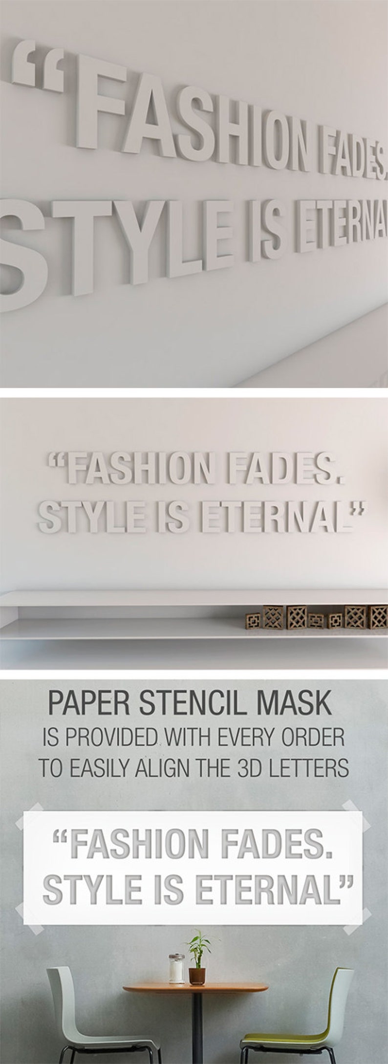 Fashion Art Home decor Fashion Quotes Sign SKU: Fash Room Fretwork Fashion Wall Art Quotes Gift Store Decor 3D