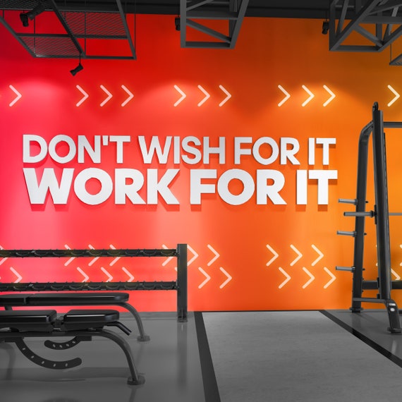 Work For It Signs Gym Wall Art Wall Hangings Gym Decor Etsy