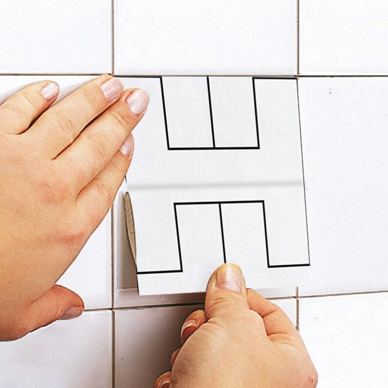 Geometric White Tile Stickers Suitable for Wall and Floor Etsy