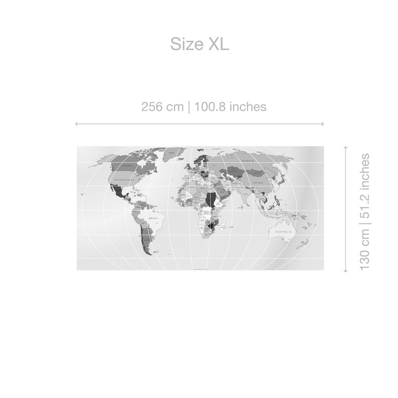 Rectangular World Map World Map Office Map Decals World - Etsy