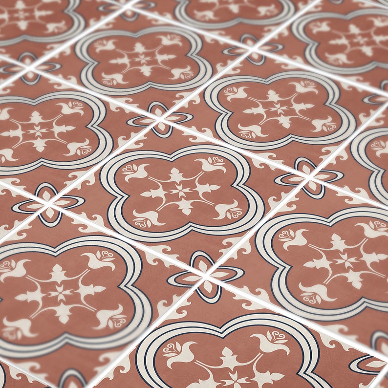 Red Earth Portuguese Tiles Fireplace Hearth Peel & Stick Etsy