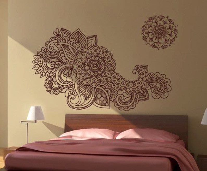Henna Wall Sticker Indian Artwork Home Decor SKUHENNA Etsy