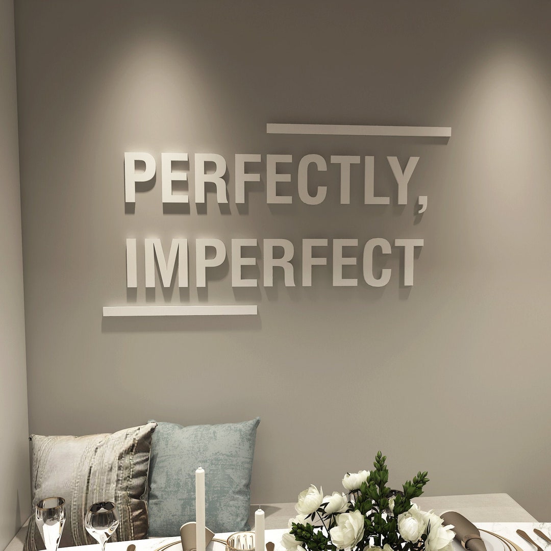 Perfectly Imperfect, Quote Wall Art, Home Decor, Affirmation Wall ...