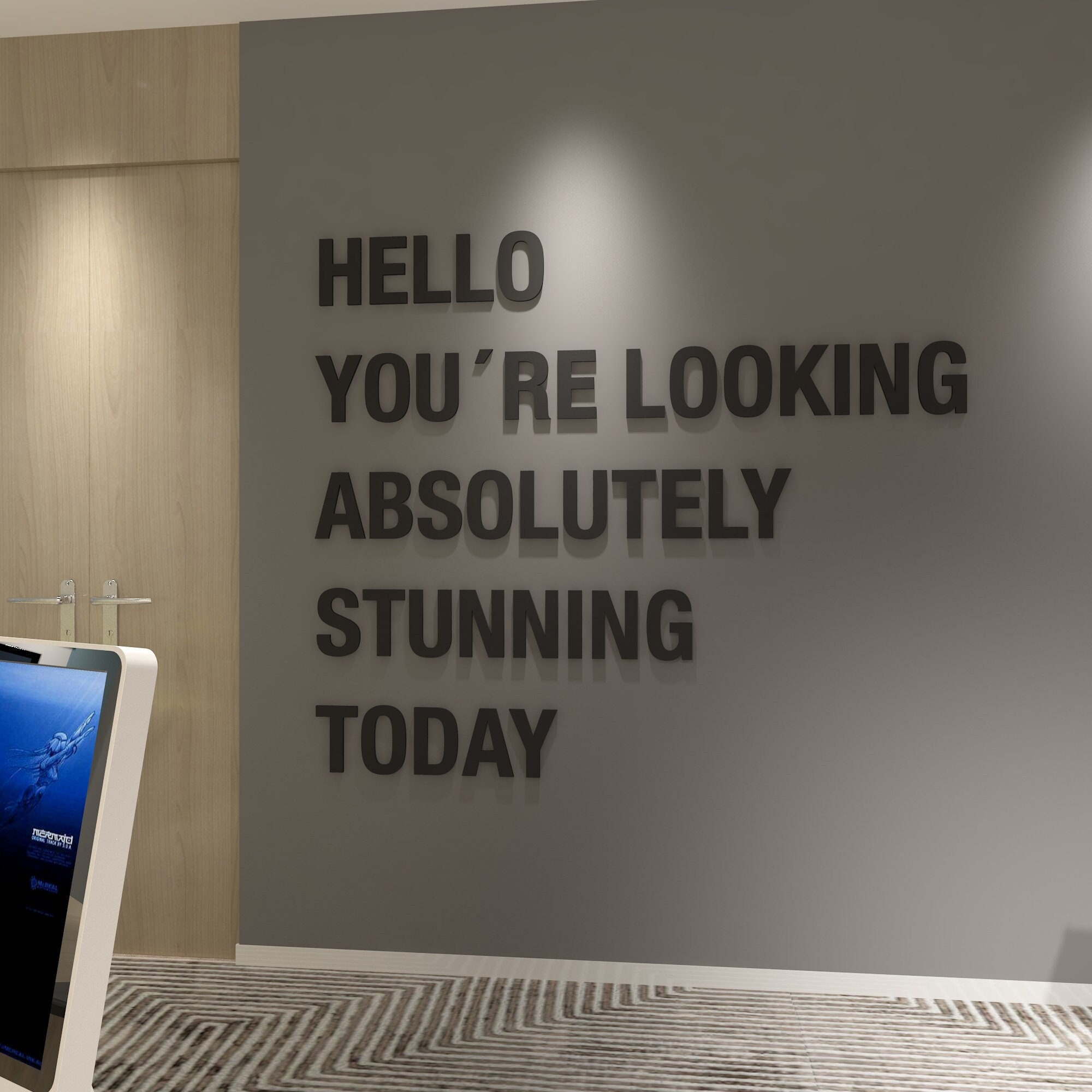 Hello You are Looking Absolutely Stunning Today, Inspirational Quotes, Positive Affirmation, Self Love, Gifts For Her, SKU:YLST