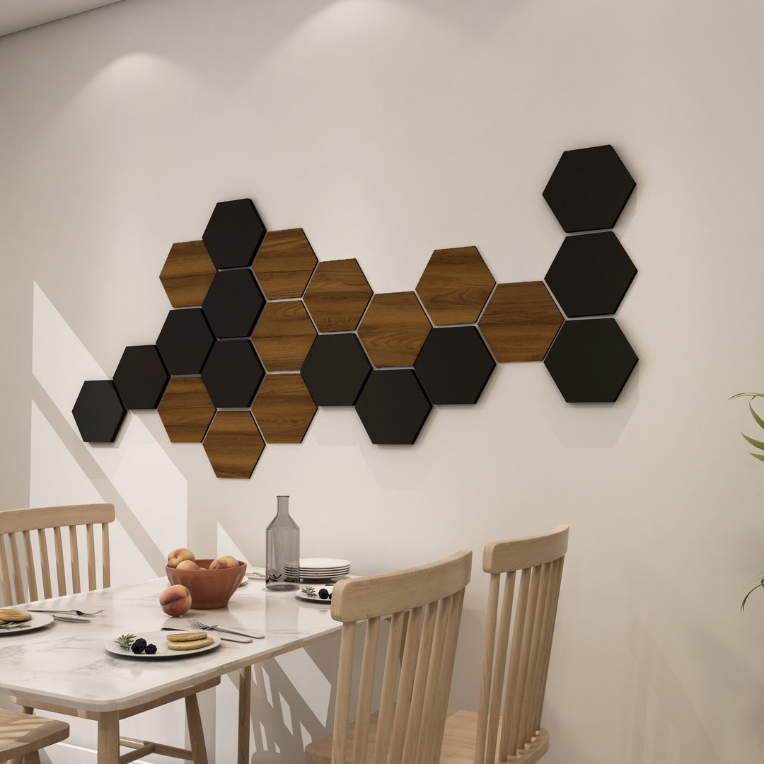 六角形☆hexagon☆雰囲気Good☆お洒落インテリア Amazon.com: EWART WOODS Hexagon Wood Wall Art Modern Geometric