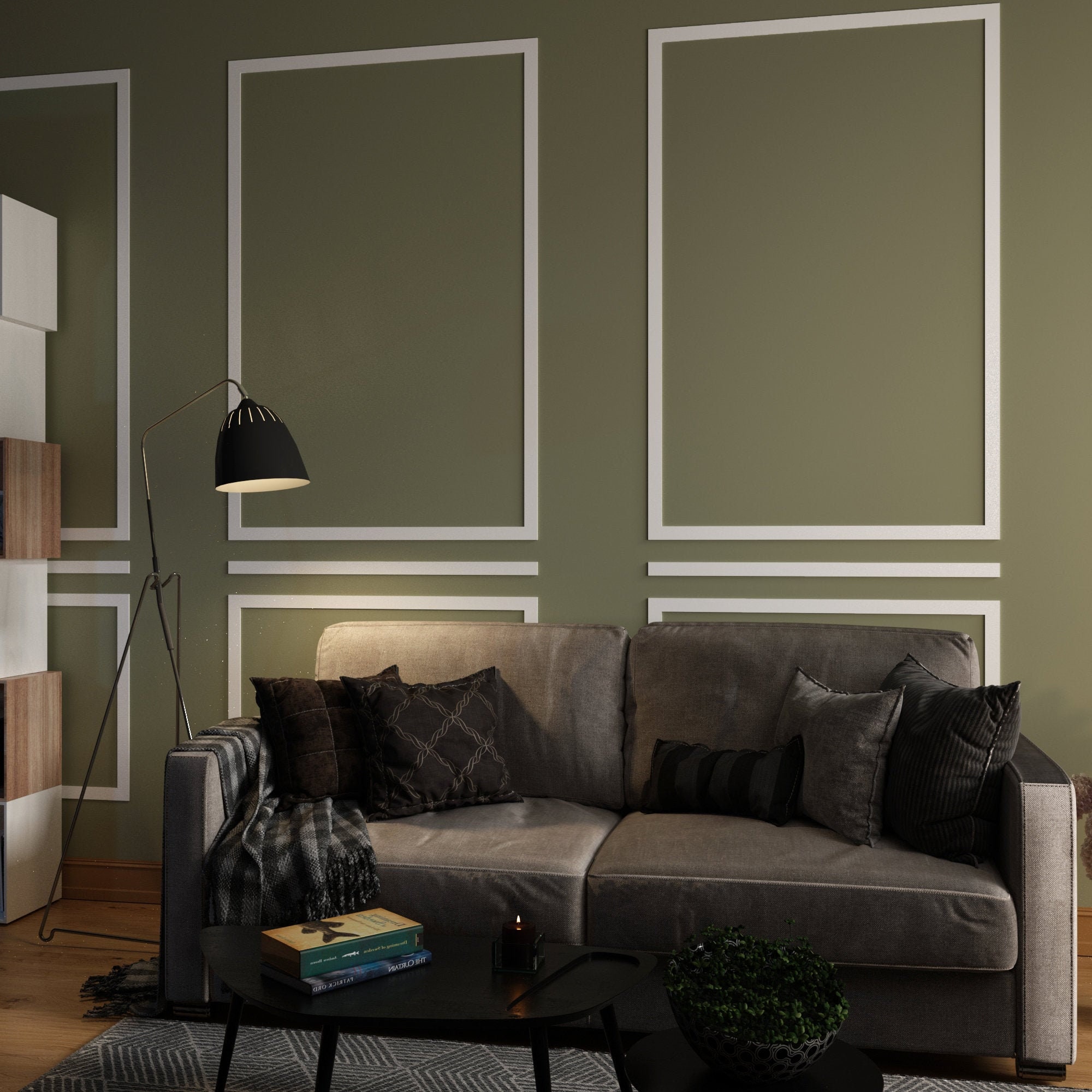Minimal Wall Paneling 3D Wall Panels Wainscot Border 3D Etsy UK