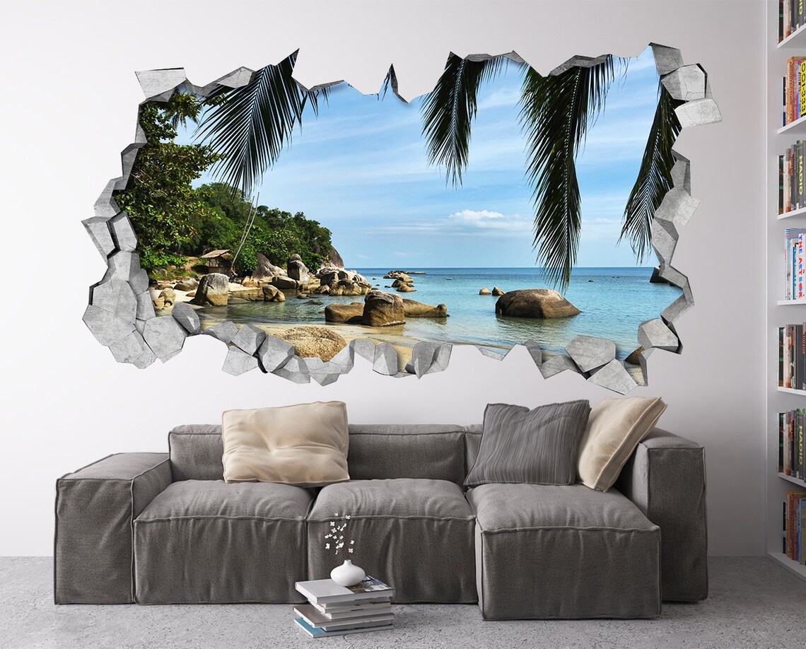Broken Wall Sticker Wall Decal 3d Wallpaper 3d wall Etsy