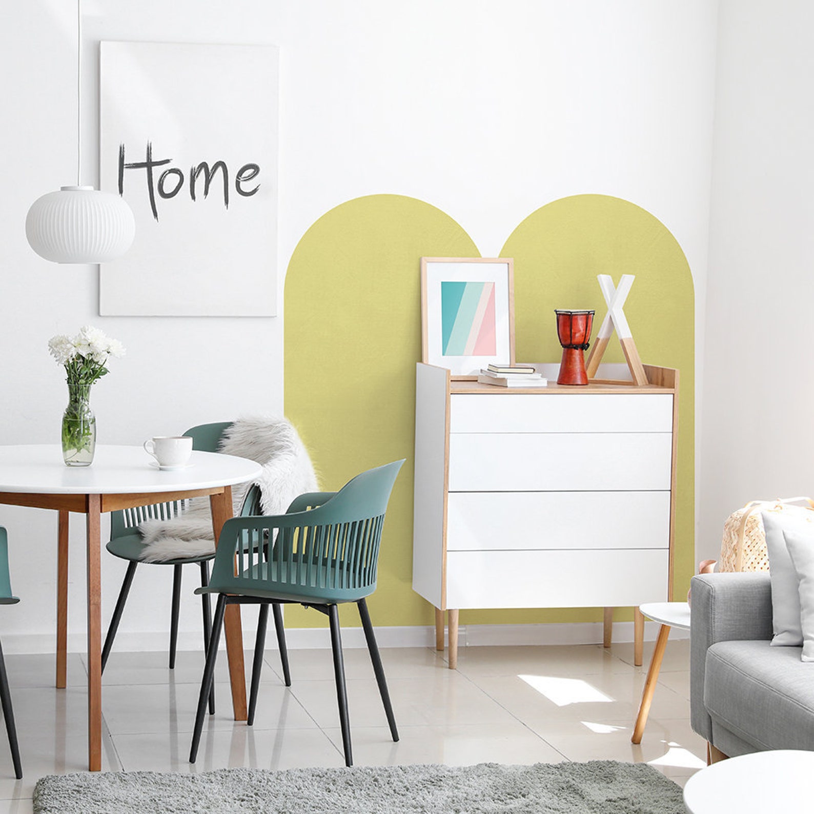 Arch Colour Block Wall Decal Color Wall Sticker Color Etsy