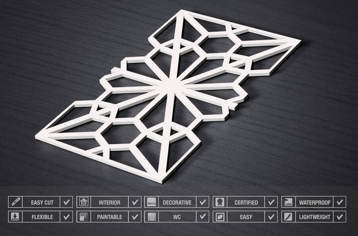 Moroccan Decor - Decorative Wall Panels - 3D Wall Panels - Wall Panels - Geometric Art - Wall ...