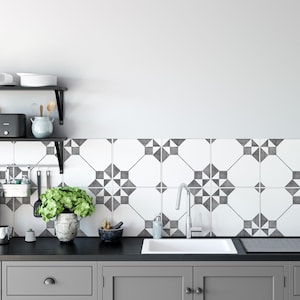 Tile Stickers, Peel and Stick Tiles, Kitchen Backsplash Decals, Bathroom Backsplash Stickers, Waterproof Vinyl Tiles, SKU:RT30