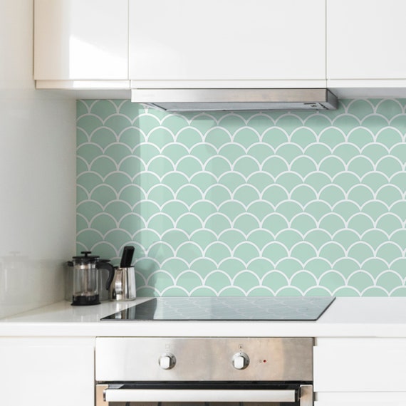 Morocco Fish Scale Backsplash Decal Subway Peel and Stick Vinyl