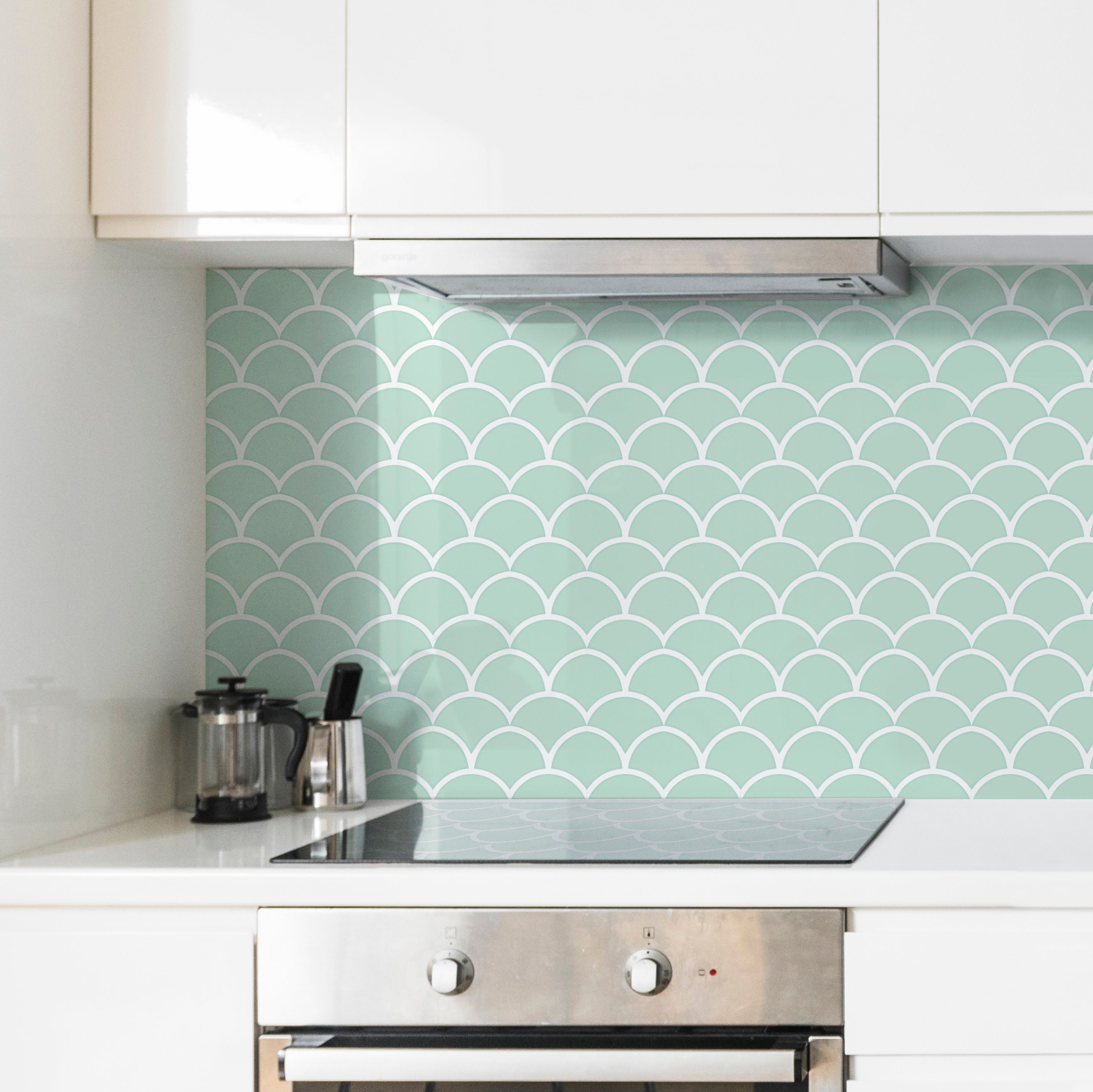 White Herringbone Backsplash Decals Subway Tile Peel and Stick Vinyl Self  Adhesive Kitchen Wall Decals SKU:RT45 