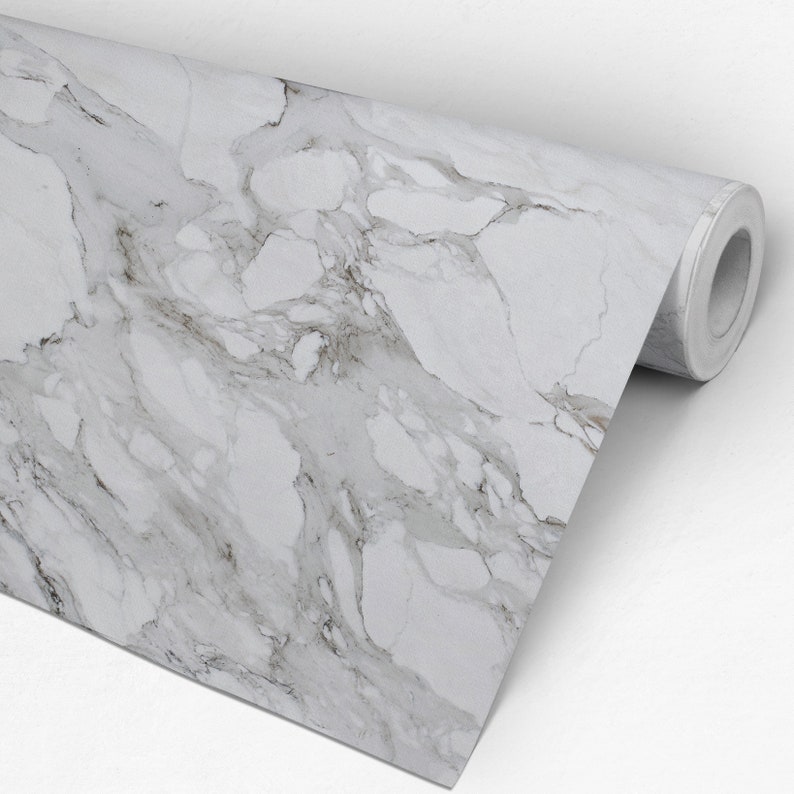 Carrara Marble Wallpaper Luxury Removable Peel and Stick Etsy