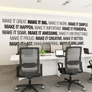 Office Wall art - Corporate - Office supplies - Office Decor - Office art - Typography Decal - Office Sticker - Office Sign - SKU:MIB image 1