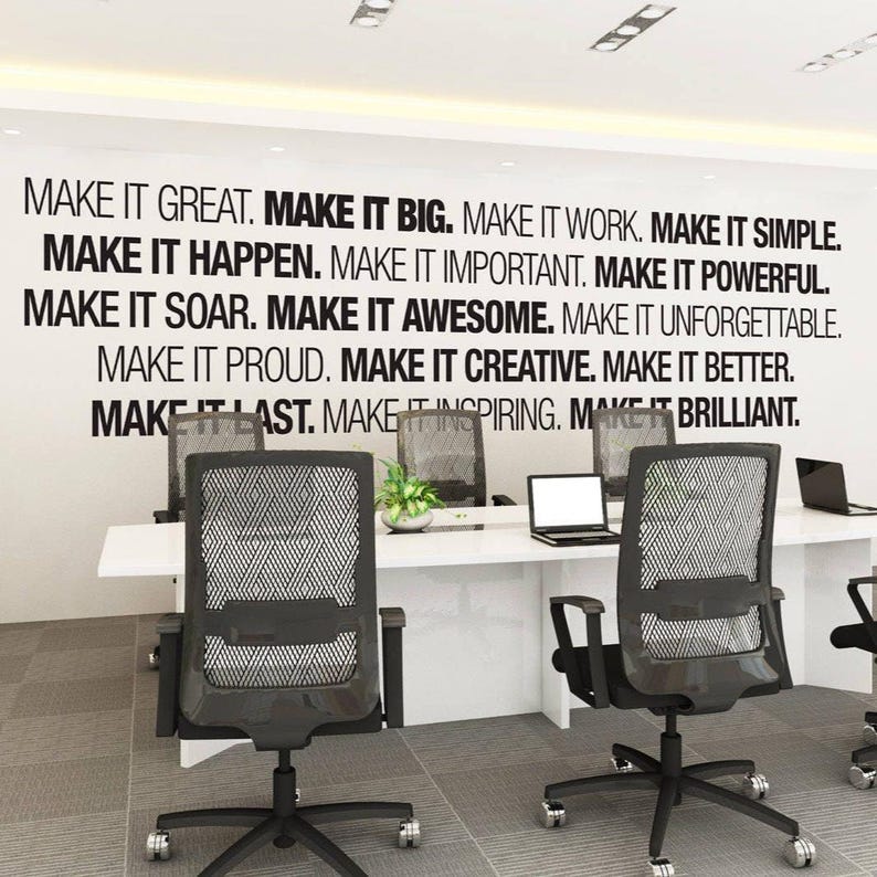 Office Wall art - Corporate - Office supplies - Office Decor - Office art - Typography Decal - Office Sticker - Office Sign - SKU:MIB image 1
