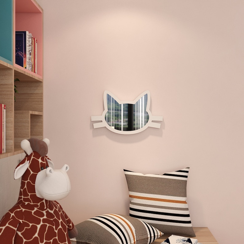 Cat Mirror Nursery Wall Mirrors Kids Room Wall Mirror Etsy