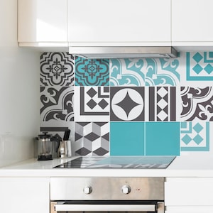 Mosaic Wall Art, Stickers Carrelage, Tile Decal, Fliesenaufkleber, Carrelage Adhésif, Tile Stickers, Vinyl Tiles, Pack of 50 - SKU:BDAA