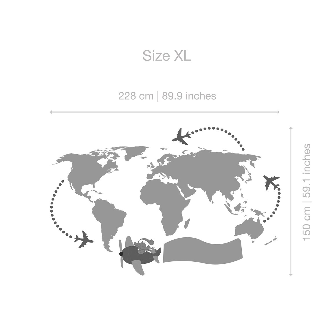 Nursery World Map Kids World Map Decal World Map Wall Etsy