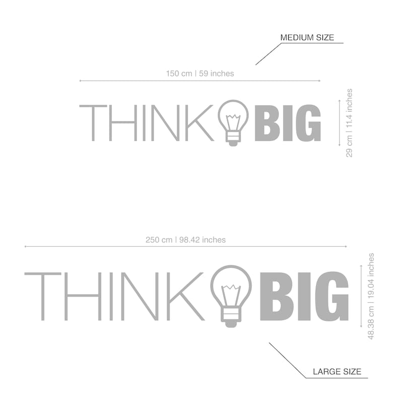 Think Big, 3D, Office, Büro Dekoration, Dekoration, Wall Art, Wanddeko, Kunstwerk, Wanddekoration, Wandkunst, Deko, Kunst SKU:THBI Bild 3