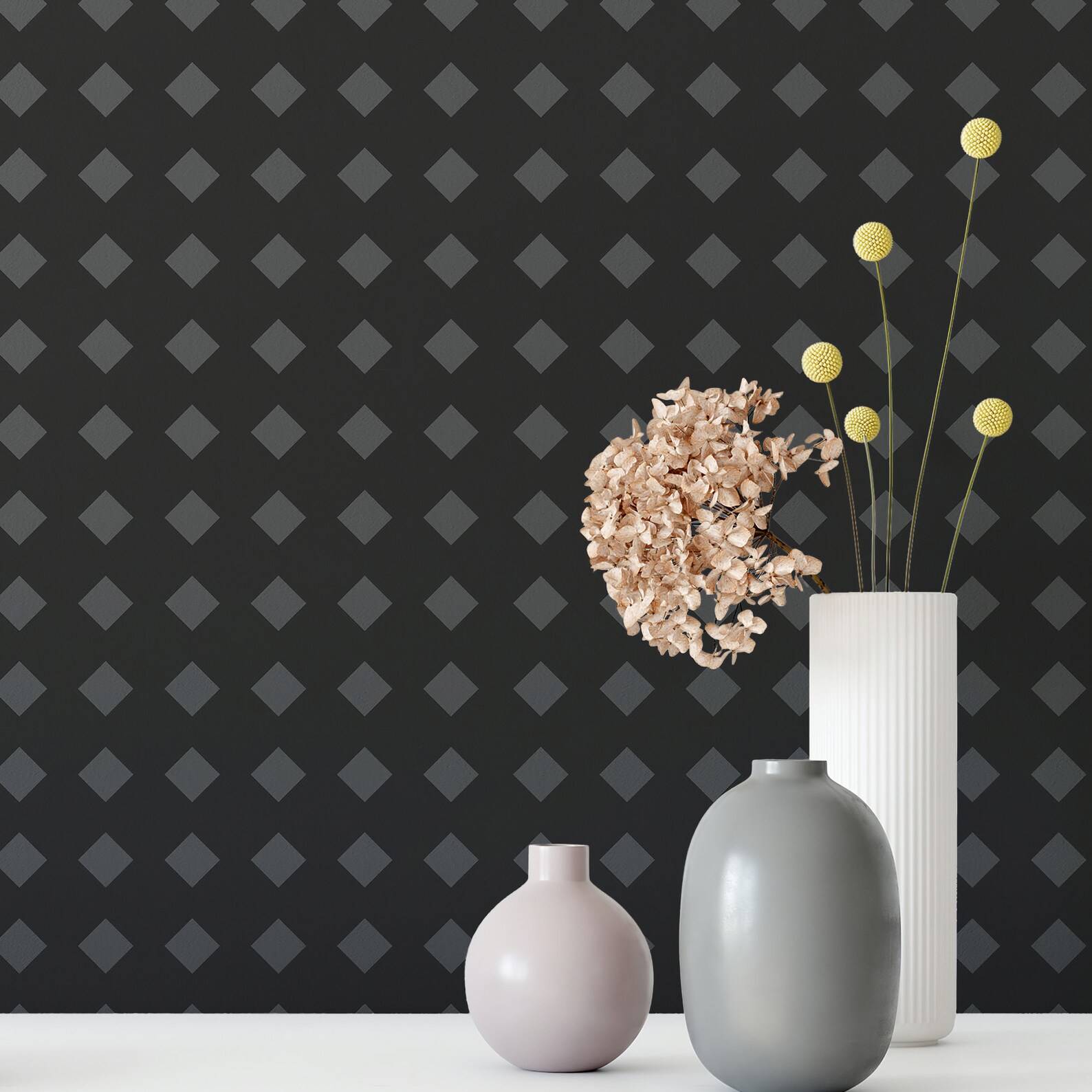 Black and Gray Removable Wallpaper / Patterned Wallpaper / Etsy