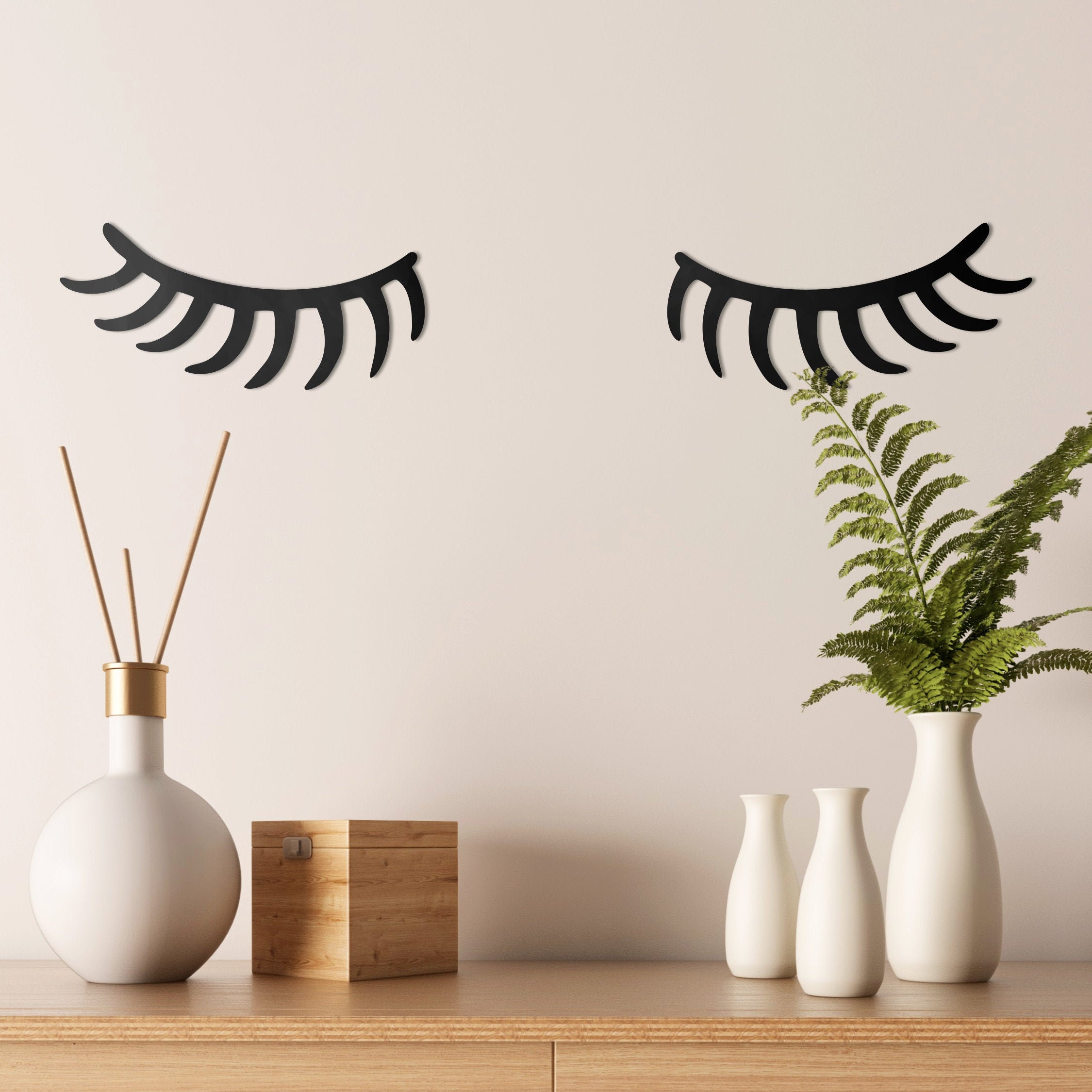 Eyelash Decor Sleepy Eyes Vanity Decor Wall Decor Etsy