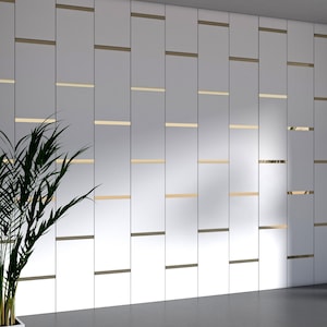 White and Gold Rectangular Panels, 3D Wall Panels, Luxurious Wall Covering, SKU:VTPN